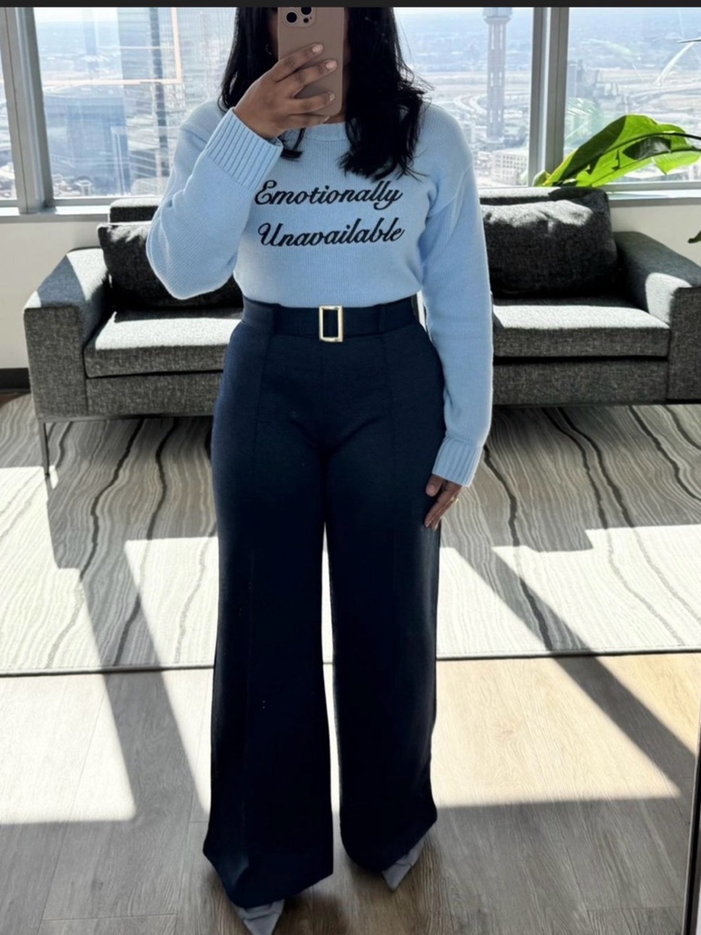 Women’s wild fable Light Blue "Emotionally Unavailable" Crewneck PulloverSweater - Picture 4 of 7